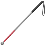 Apple Apple design of the white cane emoji verson:ios 16.4