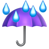 Apple design of the umbrella with rain drops emoji verson:ios 16.4