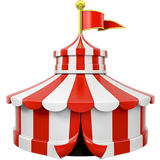 Apple design of the circus tent emoji verson:ios 16.4