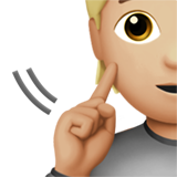 Apple design of the deaf person: medium-light skin tone emoji verson:ios 16.4