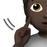 Apple design of the deaf person: dark skin tone emoji verson:ios 16.4