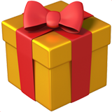 Apple design of the wrapped gift emoji verson:ios 16.4