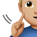 Apple design of the deaf man: medium-light skin tone emoji verson:ios 16.4