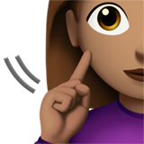 Apple design of the deaf woman: medium skin tone emoji verson:ios 16.4