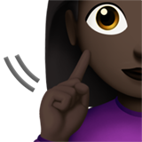 Apple design of the deaf woman: dark skin tone emoji verson:ios 16.4