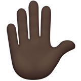 Apple design of the raised hand: dark skin tone emoji verson:ios 16.4
