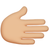 Apple design of the rightwards hand: medium-light skin tone emoji verson:ios 16.4