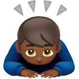 Apple design of the man bowing: medium-dark skin tone emoji verson:ios 16.4