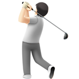 Apple design of the person golfing: light skin tone emoji verson:ios 16.4