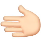 Apple design of the leftwards hand: light skin tone emoji verson:ios 16.4