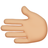 Apple design of the leftwards hand: medium-light skin tone emoji verson:ios 16.4