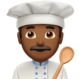 Apple design of the man cook: medium-dark skin tone emoji verson:ios 16.4