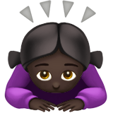 Apple design of the woman bowing: dark skin tone emoji verson:ios 16.4