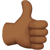 Apple design of the thumbs up: medium-dark skin tone emoji verson:ios 16.4
