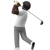Apple design of the person golfing: dark skin tone emoji verson:ios 16.4