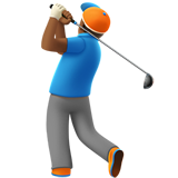 Apple design of the man golfing: medium-dark skin tone emoji verson:ios 16.4