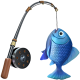 Apple design of the fishing pole emoji verson:ios 16.4