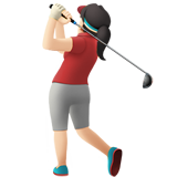 Apple design of the woman golfing: light skin tone emoji verson:ios 16.4