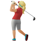 Apple design of the woman golfing: medium-light skin tone emoji verson:ios 16.4