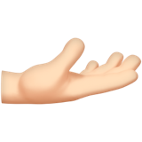 Apple design of the palm up hand: light skin tone emoji verson:ios 16.4