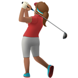 Apple design of the woman golfing: medium skin tone emoji verson:ios 16.4