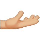 Apple design of the palm up hand: medium-light skin tone emoji verson:ios 16.4