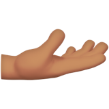 Apple design of the palm up hand: medium skin tone emoji verson:ios 16.4