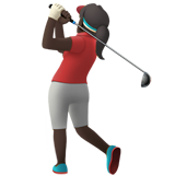 Apple design of the woman golfing: dark skin tone emoji verson:ios 16.4