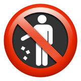 Apple design of the no littering emoji verson:ios 16.4