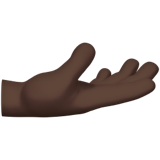 Apple design of the palm up hand: dark skin tone emoji verson:ios 16.4