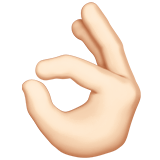 Apple design of the OK hand: light skin tone emoji verson:ios 16.4