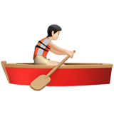 Apple design of the person rowing boat: light skin tone emoji verson:ios 16.4