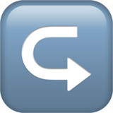Apple design of the left arrow curving right emoji verson:ios 16.4