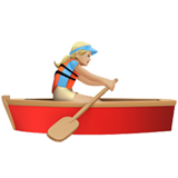 Apple design of the woman rowing boat: medium-light skin tone emoji verson:ios 16.4