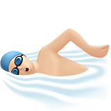 Apple design of the man swimming: light skin tone emoji verson:ios 16.4