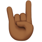 Apple design of the sign of the horns: medium-dark skin tone emoji verson:ios 16.4