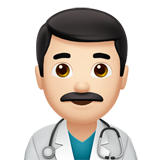 Apple design of the man health worker: light skin tone emoji verson:ios 16.4
