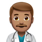 Apple design of the man health worker: medium skin tone emoji verson:ios 16.4