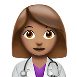 Apple design of the woman health worker: medium skin tone emoji verson:ios 16.4