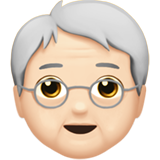 Apple design of the older person: light skin tone emoji verson:ios 16.4