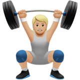 Apple design of the person lifting weights: medium-light skin tone emoji verson:ios 16.4
