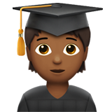 Apple design of the student: medium-dark skin tone emoji verson:ios 16.4