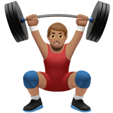 Apple design of the man lifting weights: medium skin tone emoji verson:ios 16.4