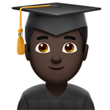 Apple design of the man student: dark skin tone emoji verson:ios 16.4