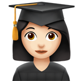 Apple design of the woman student: light skin tone emoji verson:ios 16.4