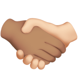 Apple design of the handshake: medium skin tone light skin tone emoji verson:ios 16.4