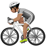 Apple design of the person biking: medium skin tone emoji verson:ios 16.4