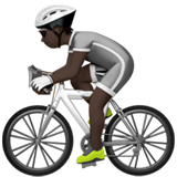 Apple design of the person biking: dark skin tone emoji verson:ios 16.4
