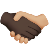 Apple design of the handshake: dark skin tone medium-light skin tone emoji verson:ios 16.4