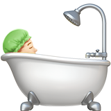 Apple design of the person taking bath: light skin tone emoji verson:ios 16.4